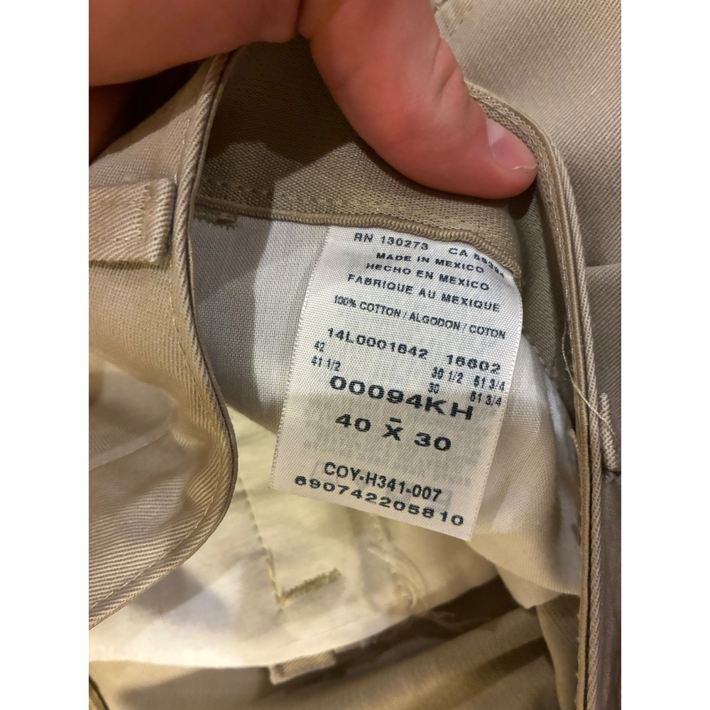 Wrangler Riata Mens Khaki Chino Pants Vintage Y2K Tan Cotton Twill 40x30 - Picture 3 of 8